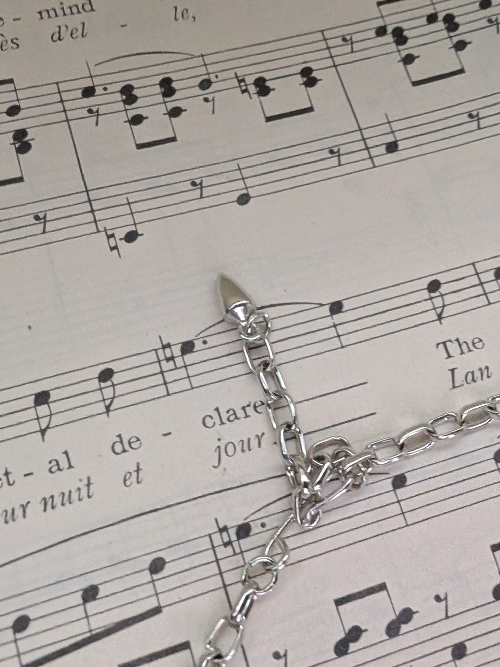 Silver Necklace with Black and Champagne Crystal Pendant - Women Jewelry - Picture 9 of 9